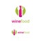 Wine food logo design template