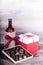 Wine, gift and chocolates