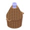 Wine glass basket bottle icon, isometric style