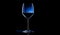 Wine glass on black background with side light. Professional photo concept. AI generated