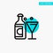 Wine, Glass, Bottle, Easter turquoise highlight circle point Vector icon
