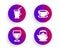 Wine glass, Coffee cup and Espresso icons set. Teapot sign. Cabernet wineglass, Latte drink, Coffee cup. Vector