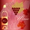 Wine glass concept menu design , wine grapes design menu background