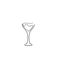 Wine glass cup icon. Red wine symbol pour drink beverage silhouette, glass cup.with hand drawn continuous line style