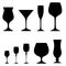 Wine glass cup icon vector set. Red wine illustration sign collection. pour drink beverage silhouette, glass cup.