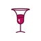 Wine glass elegance celebration drink beverage icon line and filled