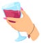 Wine glass in female hand. Party celebration toast