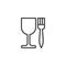 Wine glass and fork line icon