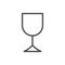 Wine glass icon vector. Outline drink, line alcohol symbol.