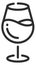 Wine glass line icon. Alcohol beverage symbol