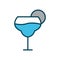 Wine glass lineal color icon.