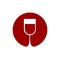 Wine glass logo. Sommelier emblem. Abstract red drink alcohol