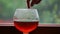 Wine glass man hand window rain drop hd footage