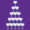 wine glass pyramids. Vector illustration decorative design