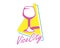 Wine glass retro logo vector