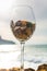 Wine glass on the sea