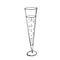 Wine glass. Vector sketch, doodle. Champagne glass hand drawn outline doodle icon