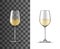 Wine glass, white wine transparent isolated cup