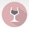 Wine glass with wine drink vector flat icon for apps or website on a transparent background