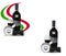 Wine glass winemaker italian flag wine bottle