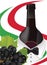 Wine glass winemaker italian flag wine bottle