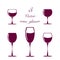 Wine glasses - 5 logotypes