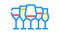 wine glasses color icon animation