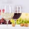 Wine glasses glass white red grapes square