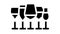 wine glasses glyph icon animation