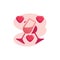 Wine glasses and hearts flat icon