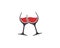 wine glasses toasting logo icon vector