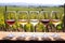 wine glasses on a vineyard tasting table