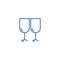 Wine glasses, winery line icon concept. Wine glasses, winery flat  vector symbol, sign, outline illustration.