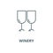 Wine glasses, winery vector line icon, linear concept, outline sign, symbol