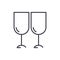 Wine glasses, winery vector line icon, sign, illustration on background, editable strokes