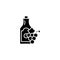 Wine and grape black icon concept. Wine and grape flat vector symbol, sign, illustration.