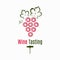 Wine grape logo. Wine tasting label on white