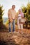 Wine and grapes. Harvesting grapes. family in vineyard celebrating harvesting grapes