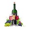 Wine and grapes realistic vector still life