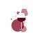 Wine icon. Illustration with wineglasses. Label, sign, logo with red grape wine