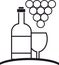 Wine icon vector logo , Drink, alcoholic beverage symbol, wine bottle and glass, bunch  grapes