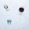 Wine from Italy, Isolated on Marble Background â€“ Glasses of Italian Vino Rosso e Bianco, Red and White Wine