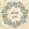 Wine label retro design with grapevine
