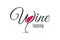 Wine lettering logo. Glass of red wine design