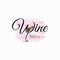 Wine lettering watercolor logo. Glass of wine