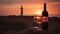 Wine and Lighthouse Serenade Generative AI