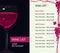 Wine list with wineglass, grapevine and price list