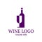 Wine logo design template. Abstract bottle and glass.
