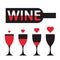 Wine love - flat style icons