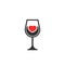 Wine love heart vector illustration